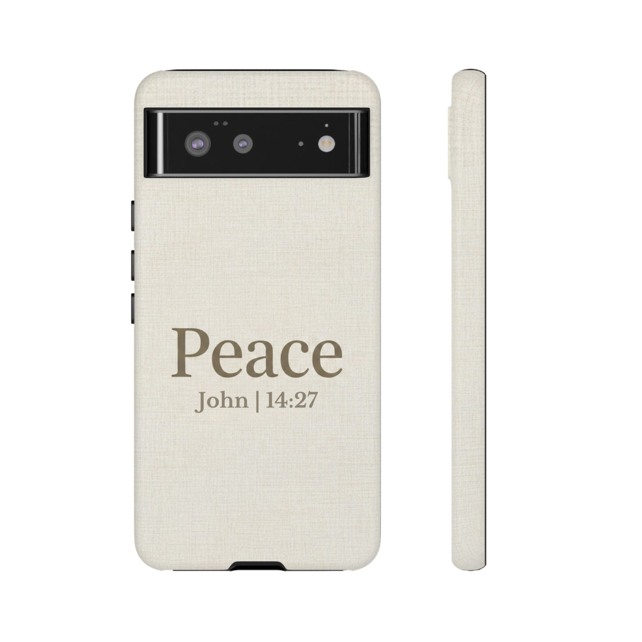 Peace (John 14:27) Phone Case — Minimalist Christian Scripture iPhone & Android Cover