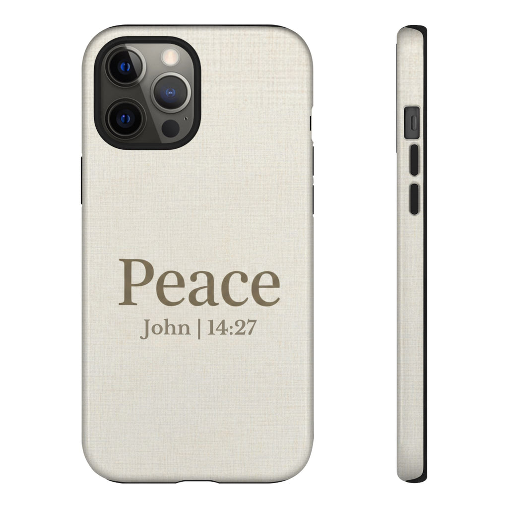 Peace (John 14:27) Phone Case — Minimalist Christian Scripture iPhone & Android Cover