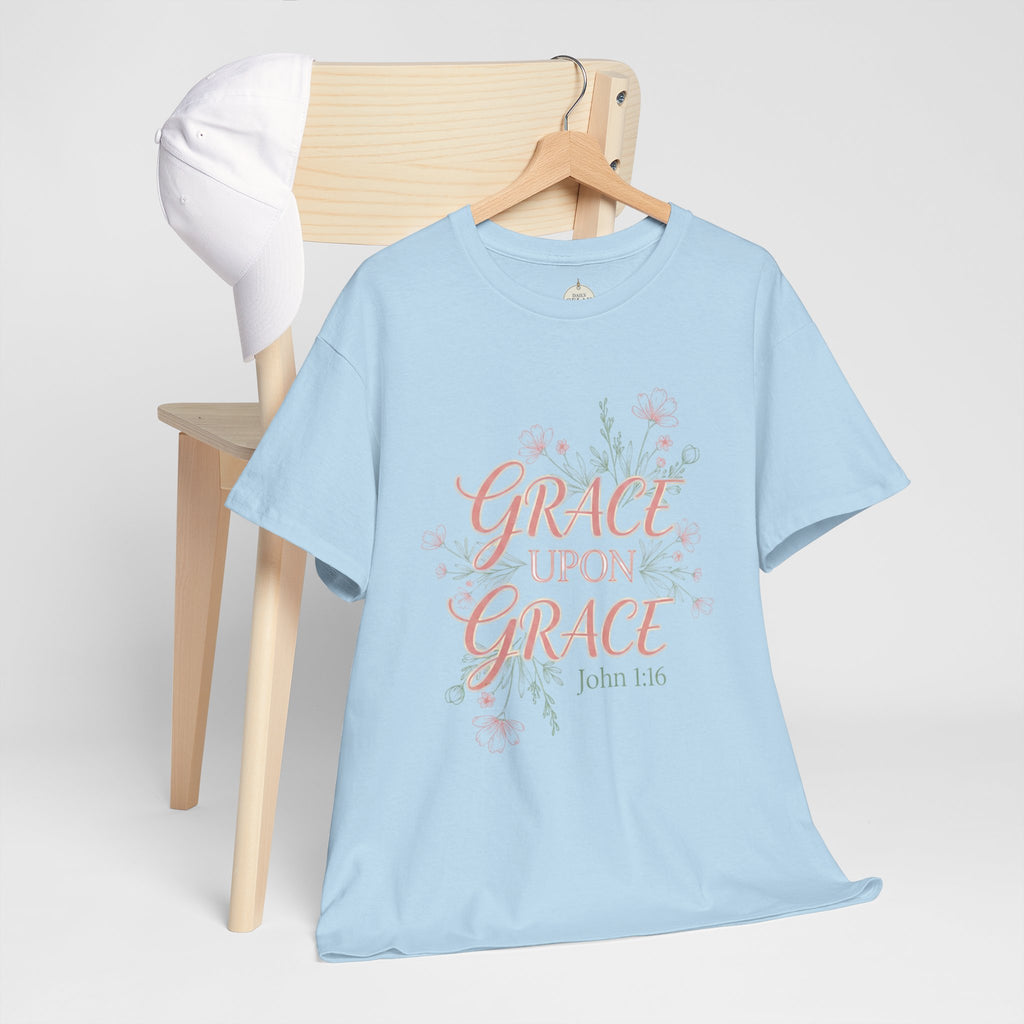 Grace Upon Grace Tee — John 1:16 Floral Christian T-Shirt