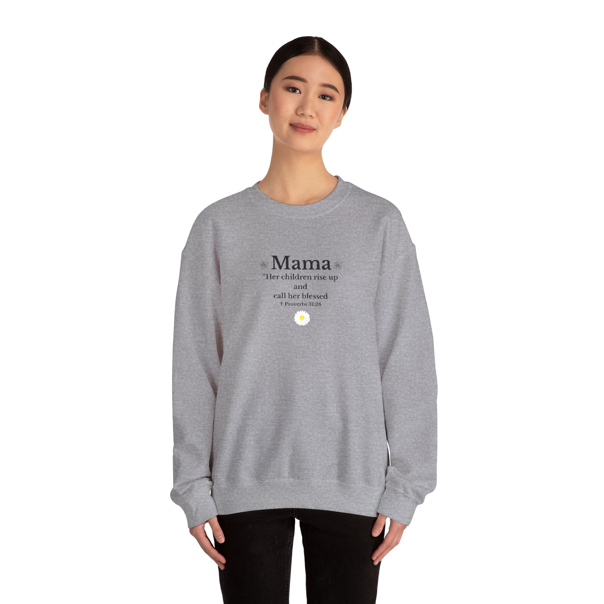 Mama Sunshine Crewneck Sweatshirt — "Mama the sunshine in my soul" Cozy Mom Gift - Embroidered