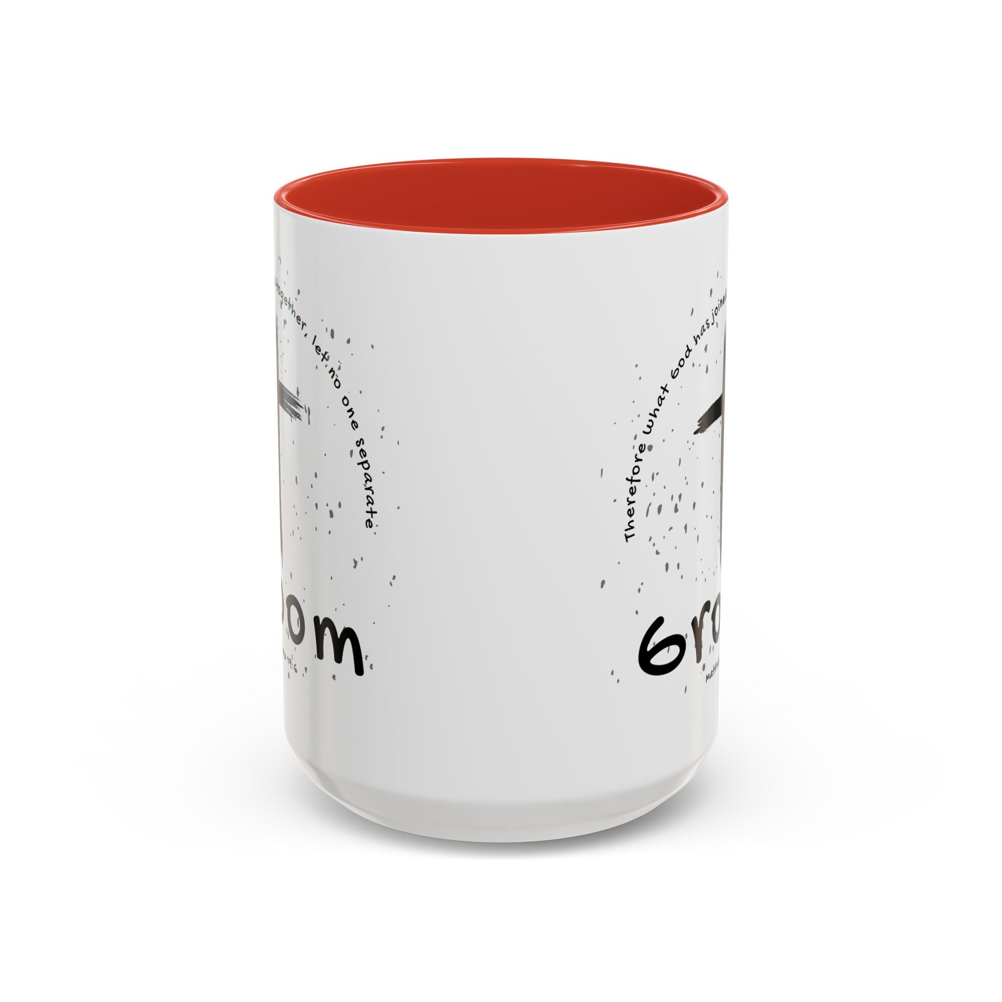 Groom Faith Coffee Mug – Cross & Matthew 19:6 Wedding Gift