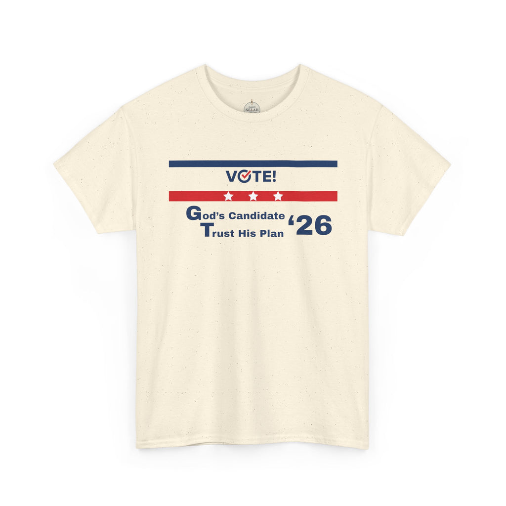 Political Vote '26 T‑Shirt — "God's Candidate Trust His Plan" Patriotic Tee