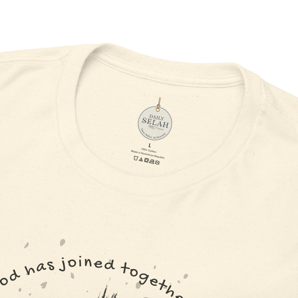 Groom Cross Tee — Christian Wedding Groom T-Shirt (Scripture Verse Design) - Christian - Matthew 19:6