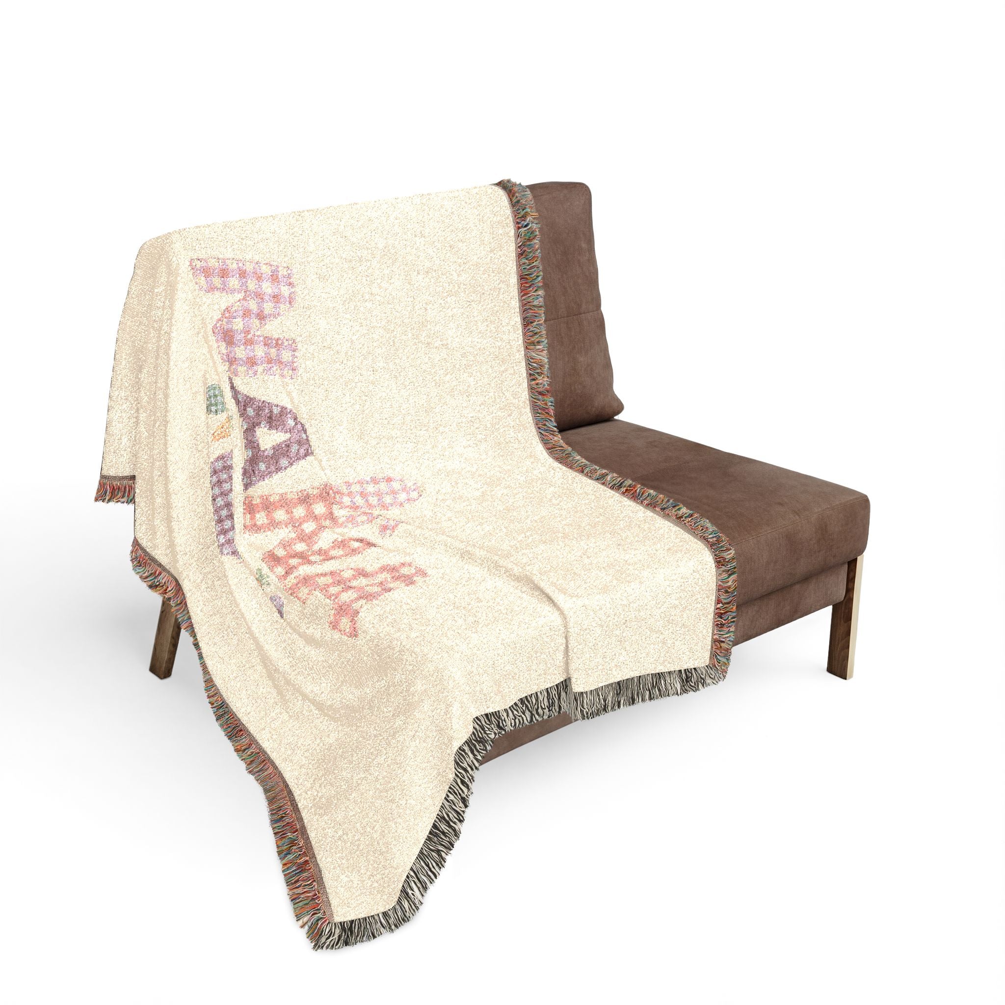 Nana Heart Woven Blanket — Cozy Plaid Patchwork Throw for Grandmothers