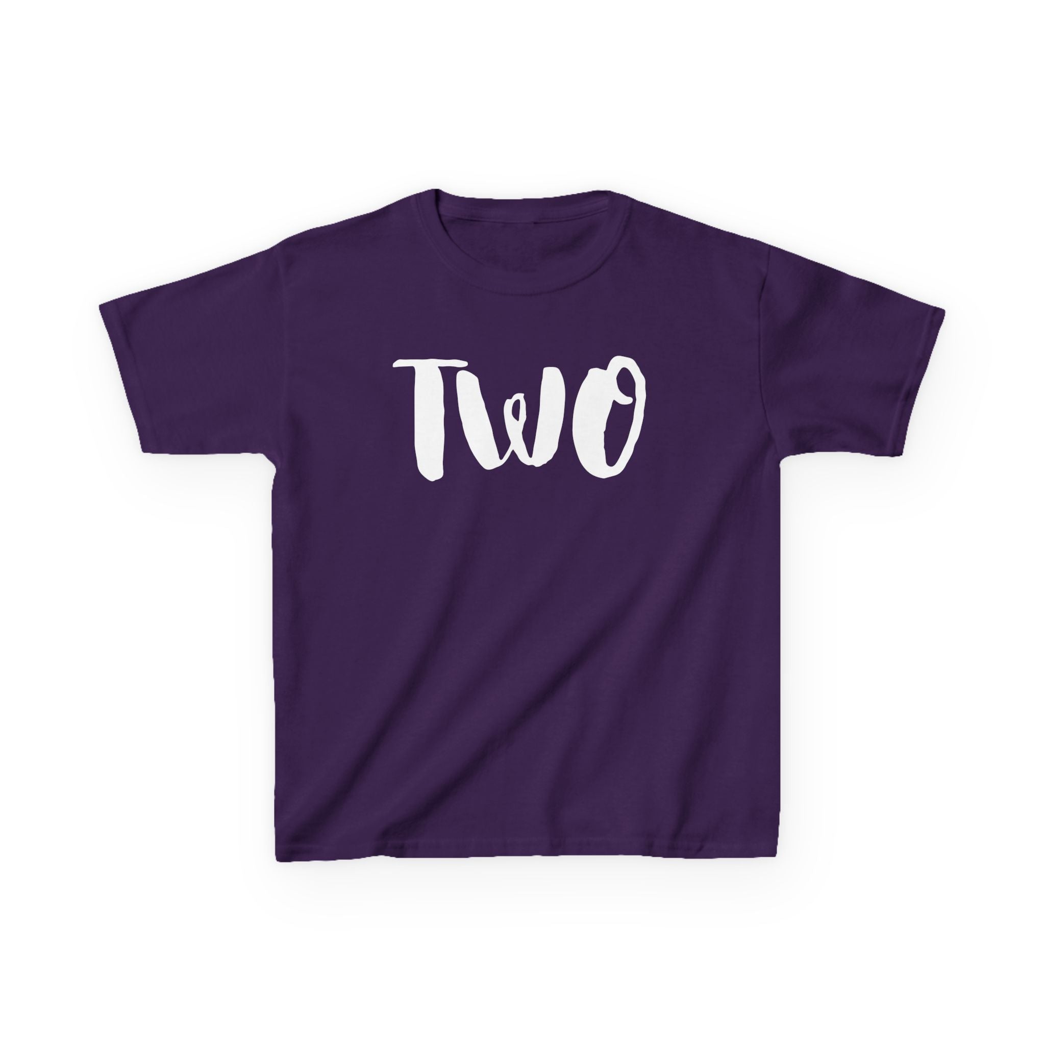 'Two' Kids T‑Shirt – Birthday Toddler Number Shirt for 2-Year-Olds