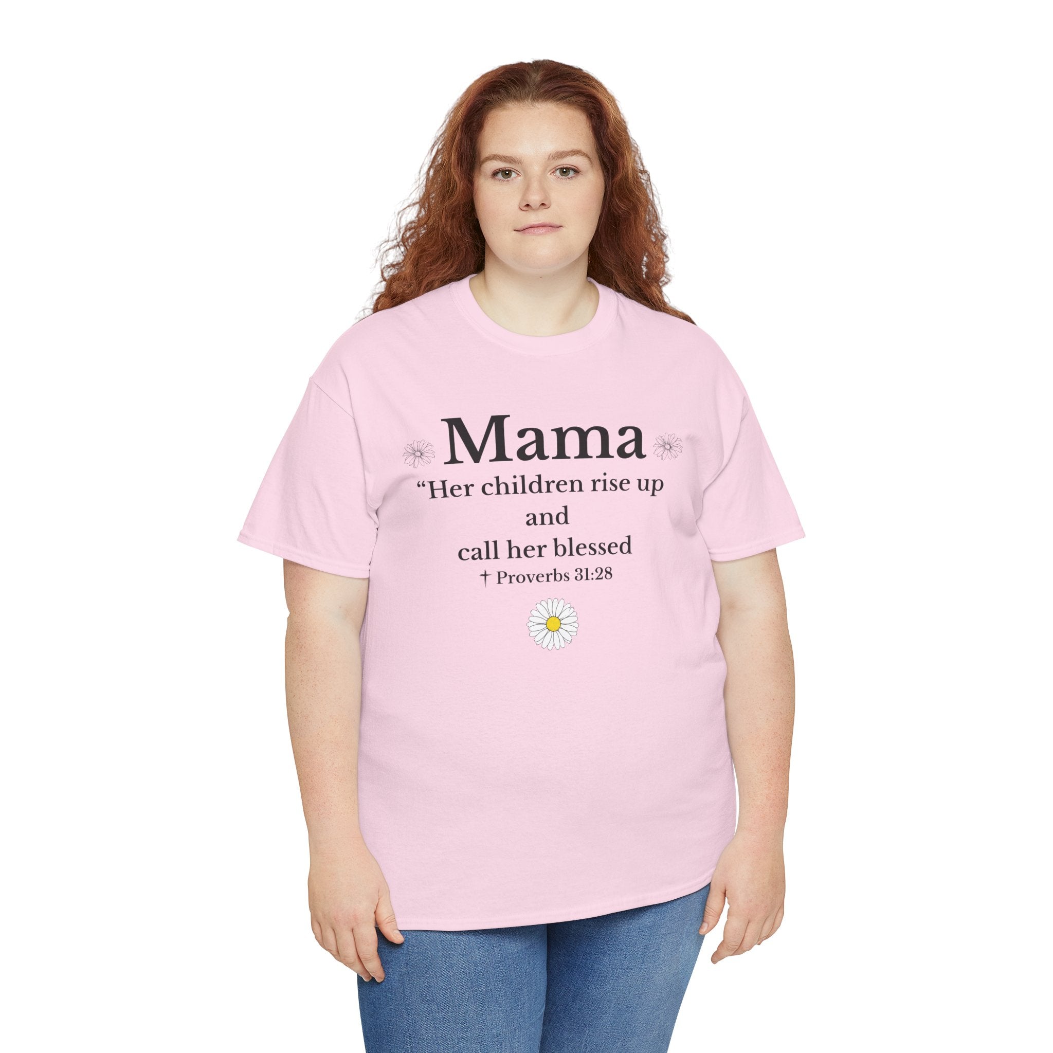 Mama Proverbs 31:28 T‑Shirt — 'Her children rise up and call her blessed' Floral Mom Tee - Mother's Day Gift