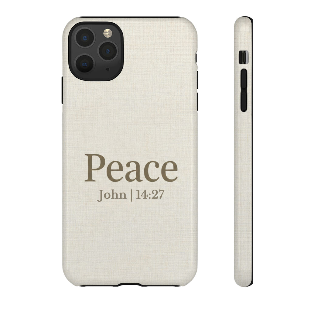 Peace (John 14:27) Phone Case — Minimalist Christian Scripture iPhone & Android Cover