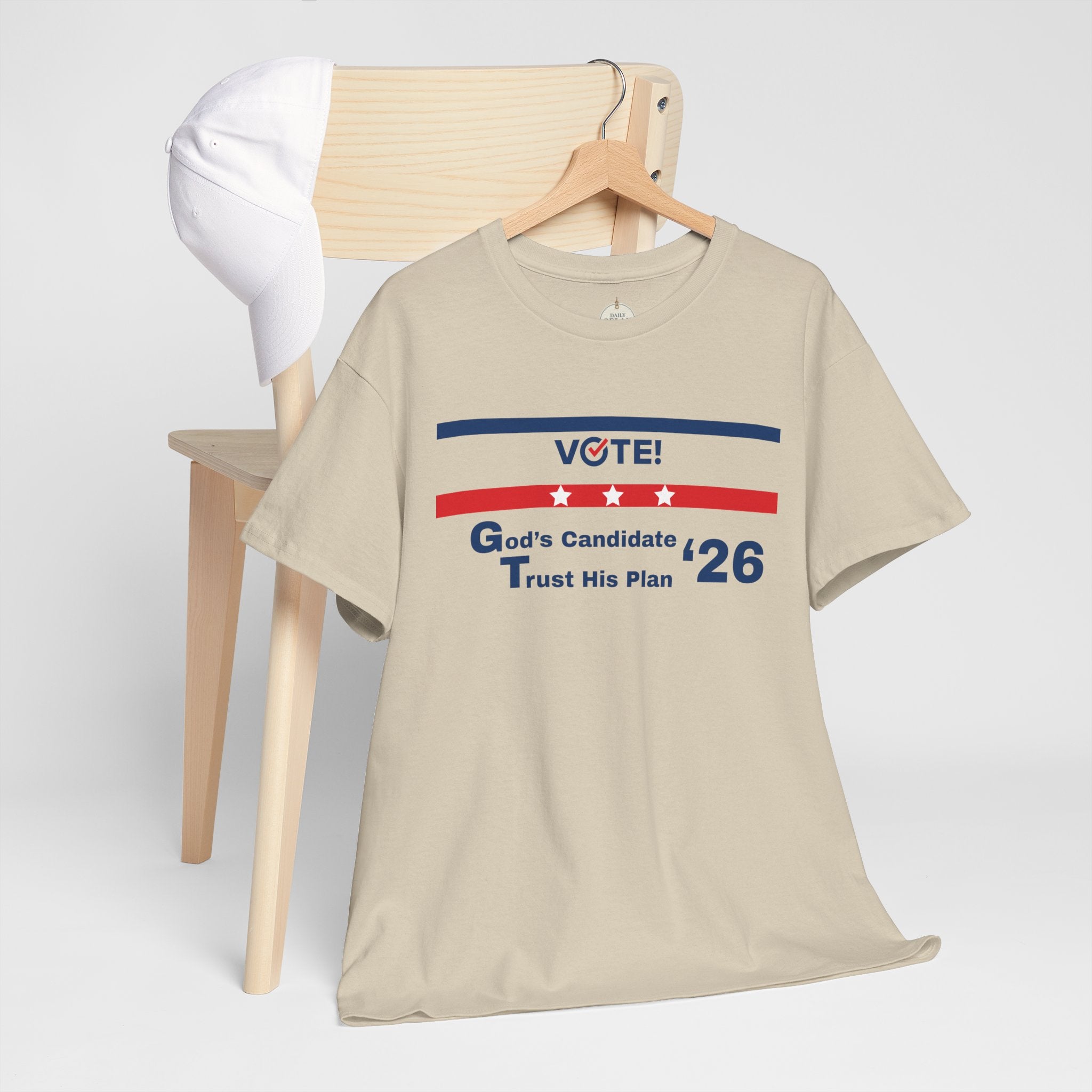 Political Vote '26 T‑Shirt — "God's Candidate Trust His Plan" Patriotic Tee