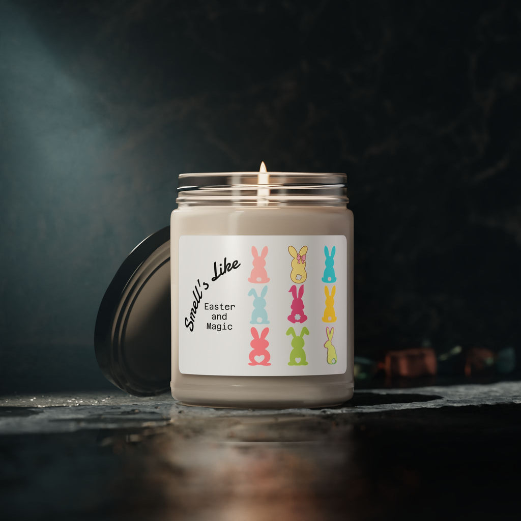 Easter Magic Scented Soy Candle — 9oz Jar (Pastel Bunny Design)