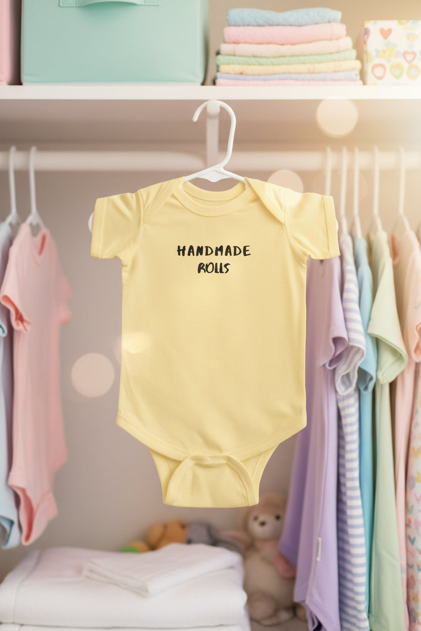 Handmade Rolls Infant Bodysuit — Cute Minimal Baby Onesie