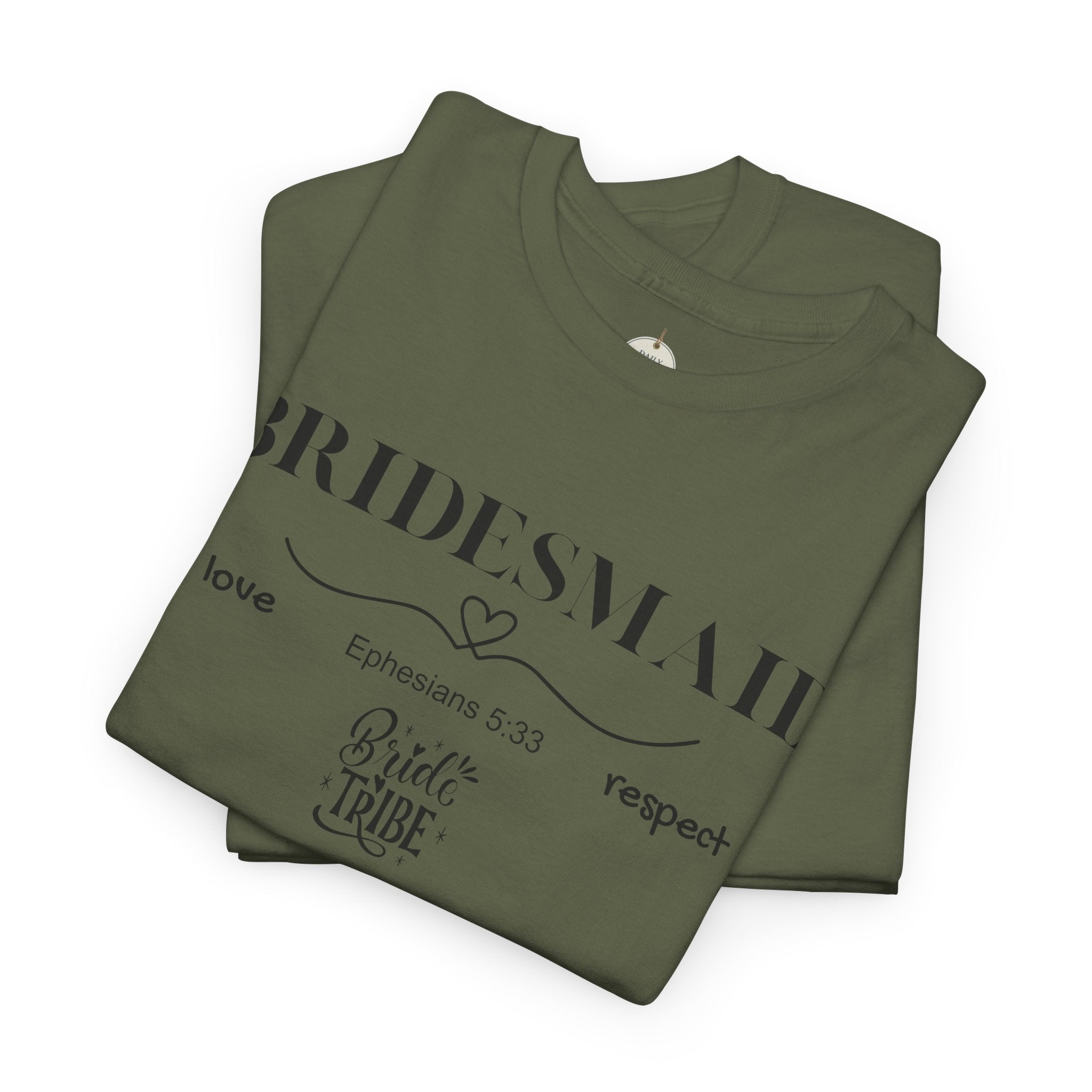 Bridesmaid T-Shirt — Elegant Script Bridal Party Tee (‘Bridesmaid’ with Heart) - Christian
