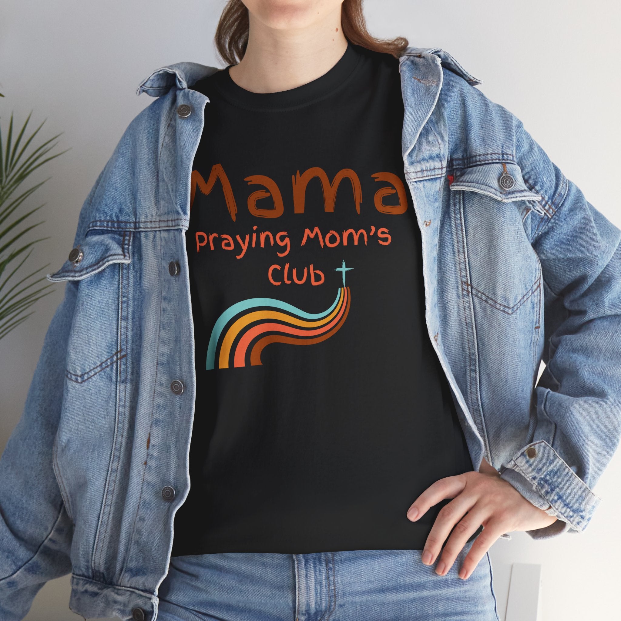 Mama Praying Mom's Club Tee — Inspirational Christian Mama T-Shirt with Rainbow - Mother's Day Gift