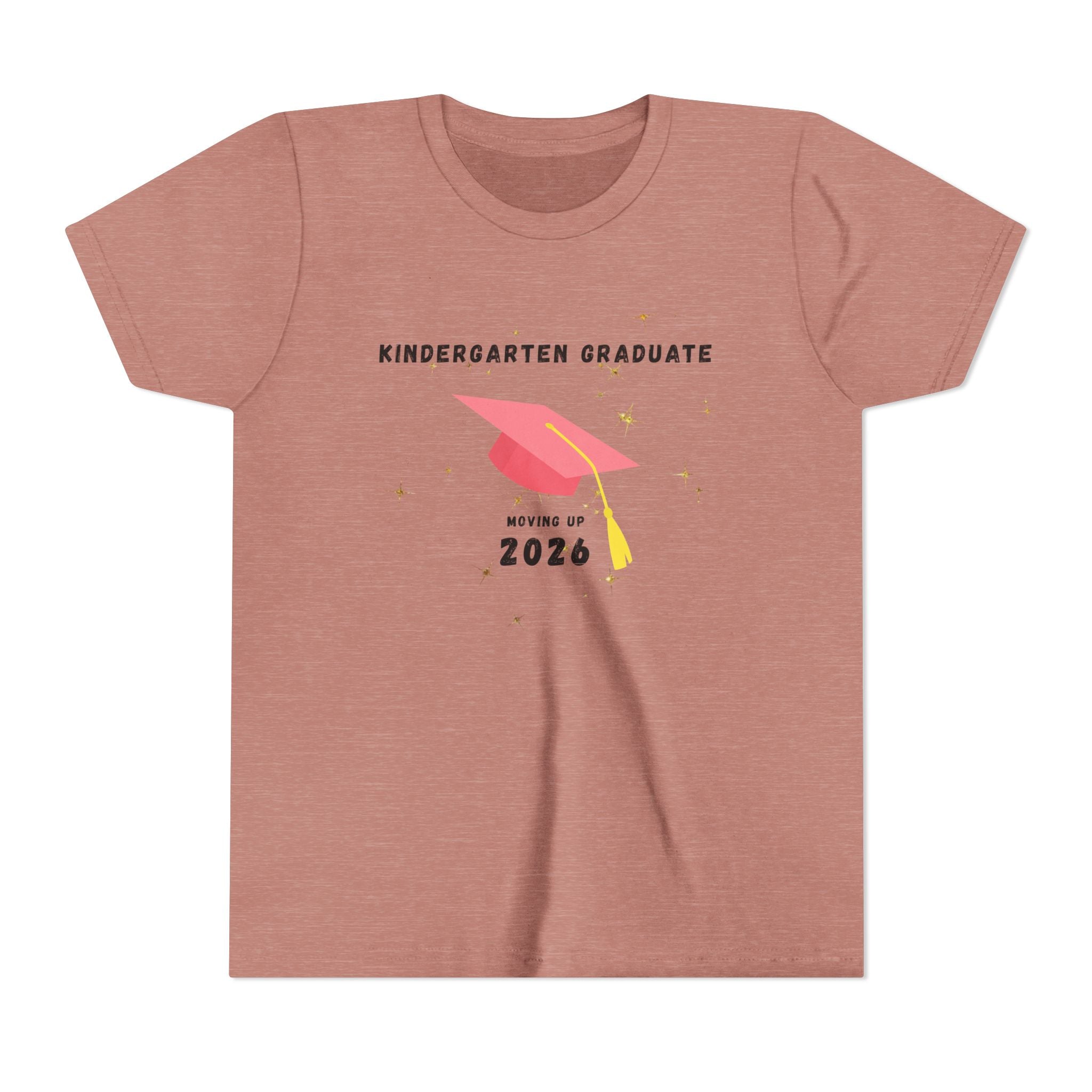 Kindergarten Graduate 2026 Youth Tee — Moving Up Graduation Cap Shirt