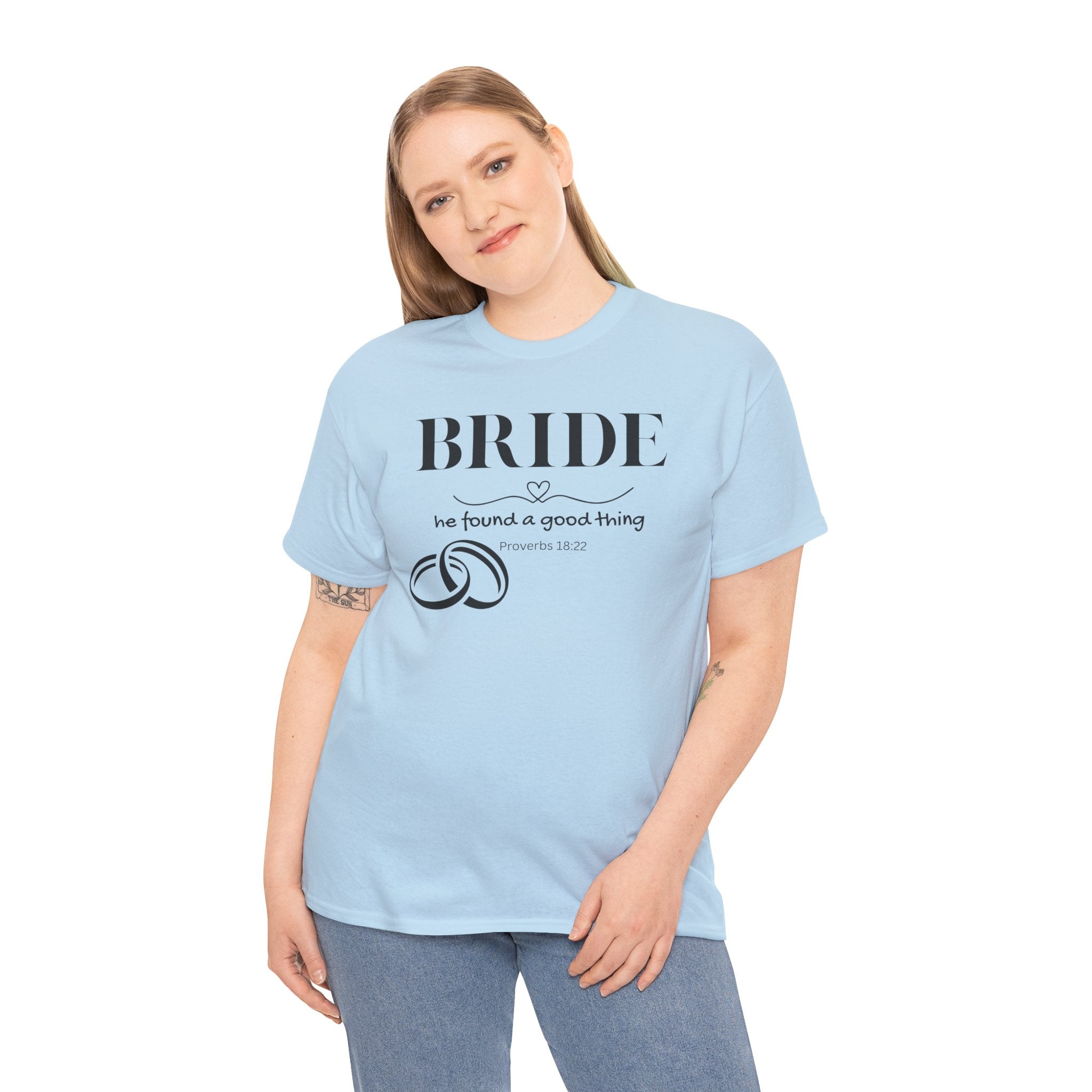 Bride T-Shirt — "We Found a Good Thing" Wedding Rings Tee - Christian - Personalized