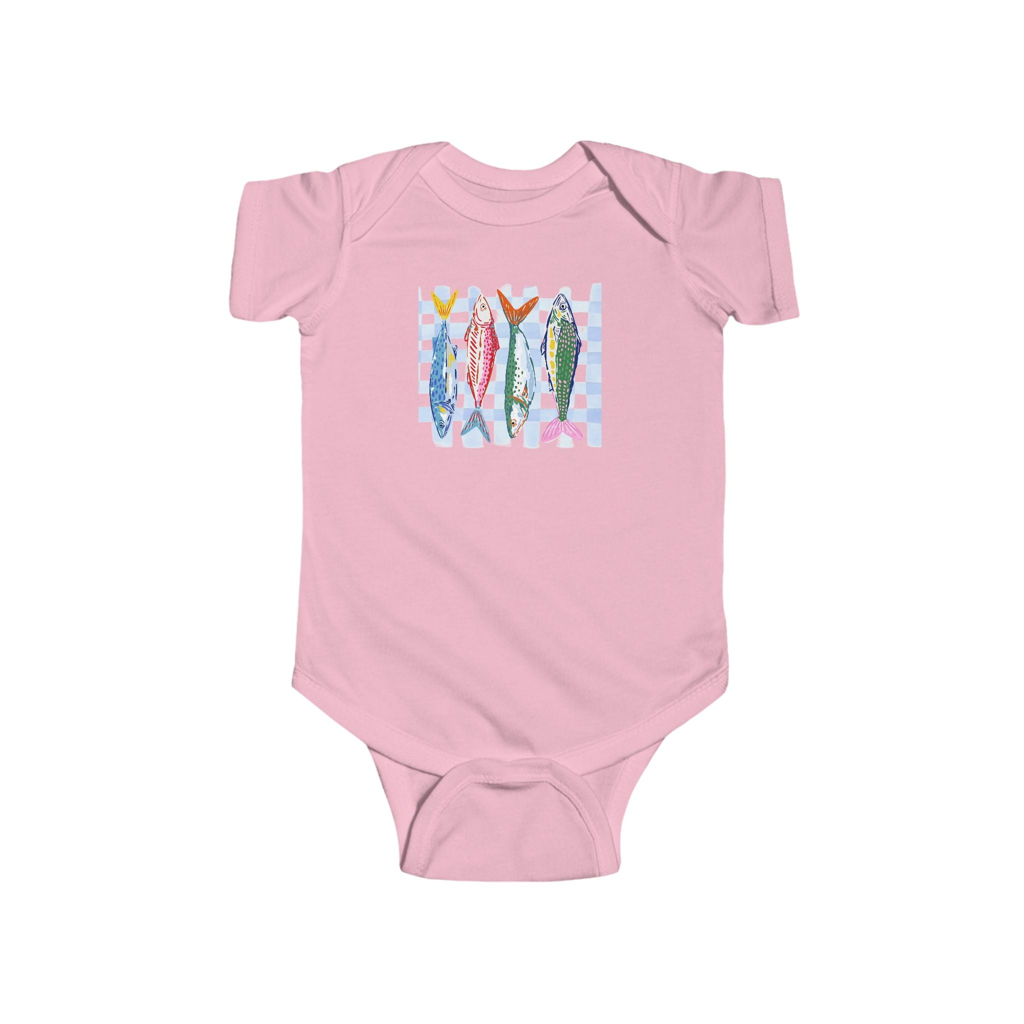 Infant Bodysuit — Colorful Sardine Fish Graphic Baby Onesie