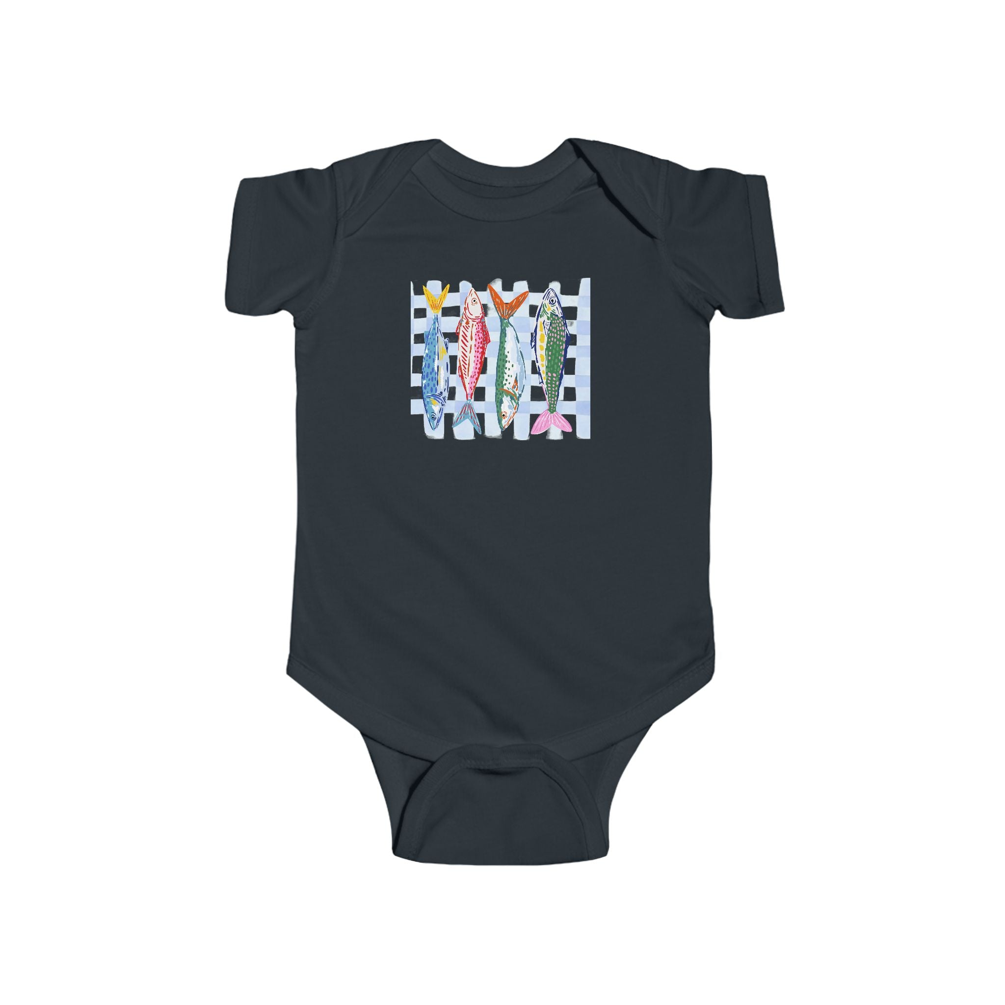 Infant Bodysuit — Colorful Sardine Fish Graphic Baby Onesie
