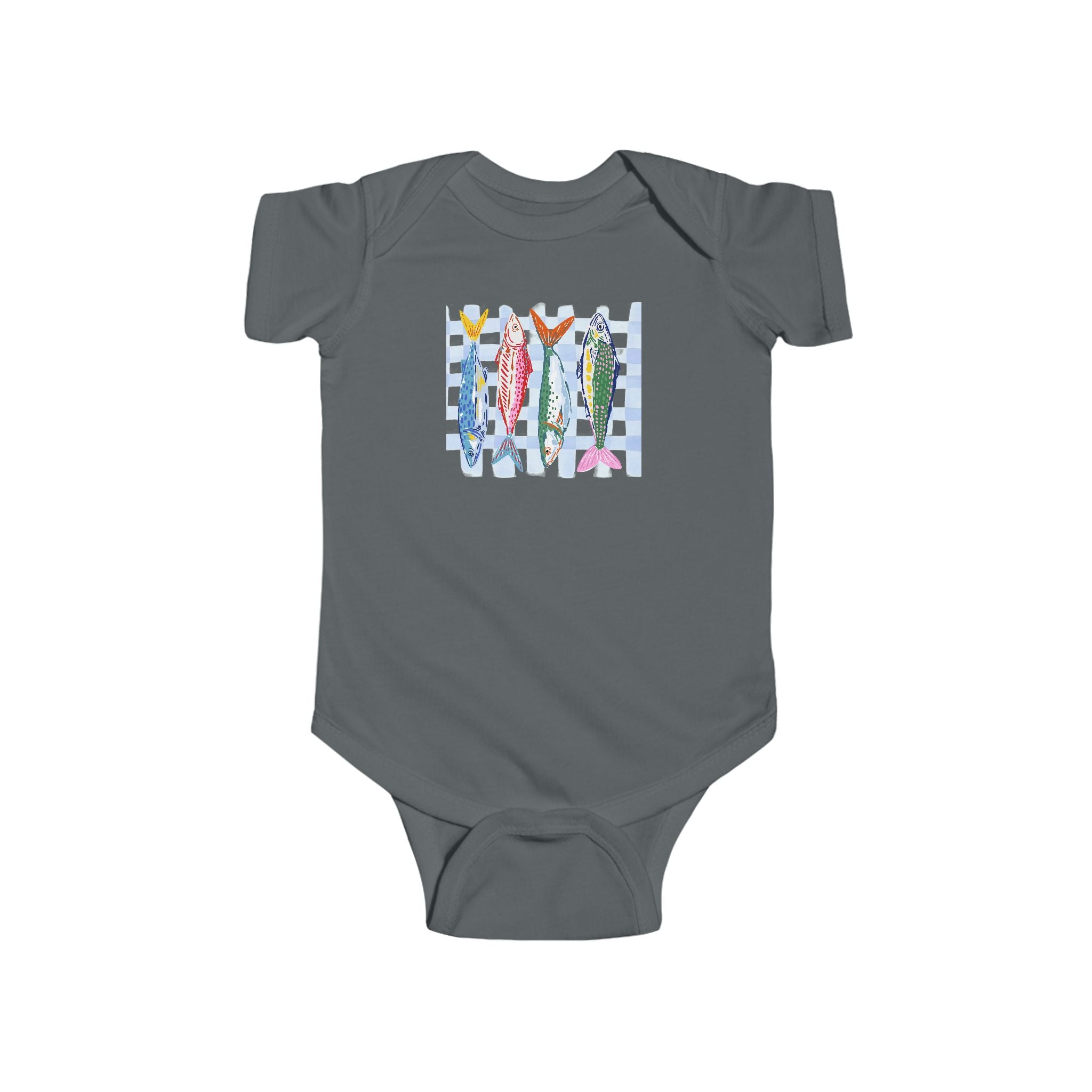 Infant Bodysuit — Colorful Sardine Fish Graphic Baby Onesie