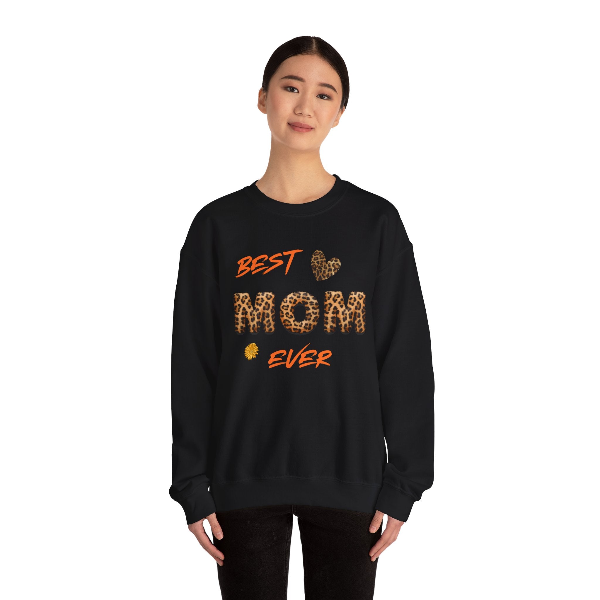 Leopard Print "Best Mom Ever" Sweatshirt | Mom Design Crewneck