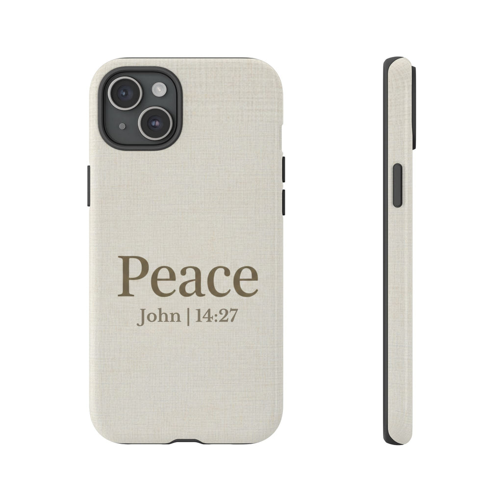 Peace (John 14:27) Phone Case — Minimalist Christian Scripture iPhone & Android Cover