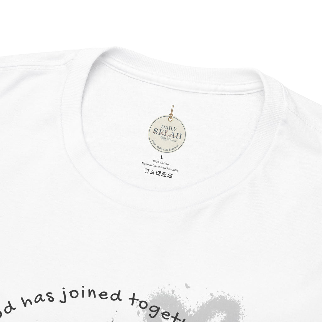 Bride T-Shirt — Christian Cross & Hearts Bridal Faith Tee - Christian - Matthew 19:6