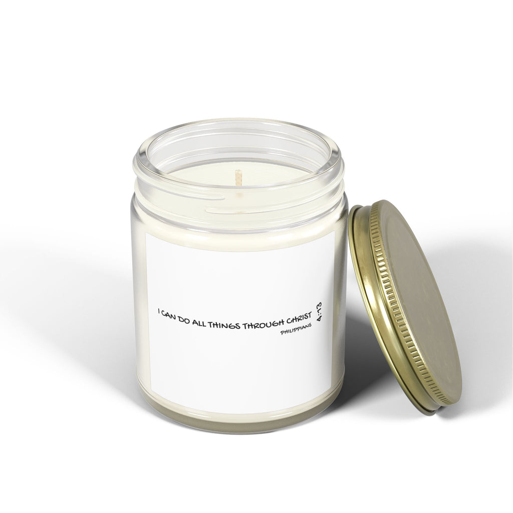 Coconut Apricot and Other Scented Candle (4oz/9oz) — Faith Inspirational 'I Can Do All Things' Jar Candle