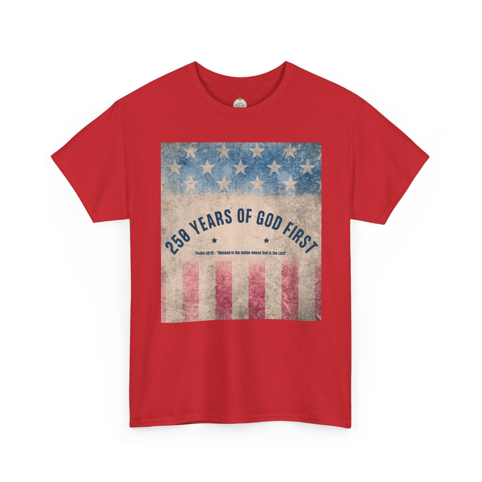God First 250 Years Vintage American Flag  and Patriotic T-Shirt
