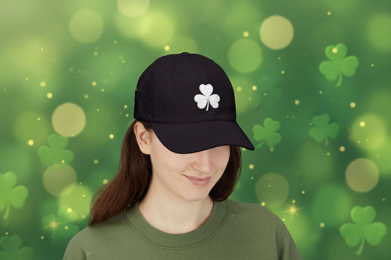 Embroidered Shamrock Dad Cap — St. Patrick’s Day Classic Green Baseball Hat