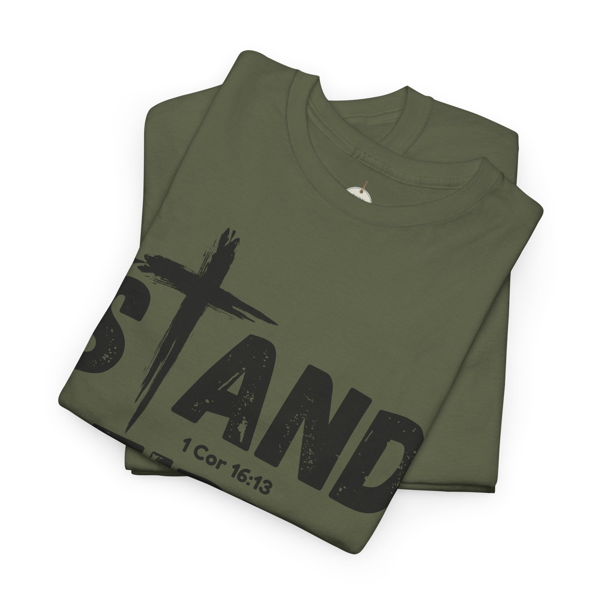 Stand Firm T-Shirt — Christian Faith Tee with Cross & 1 Cor 16:13 Inspirational Design