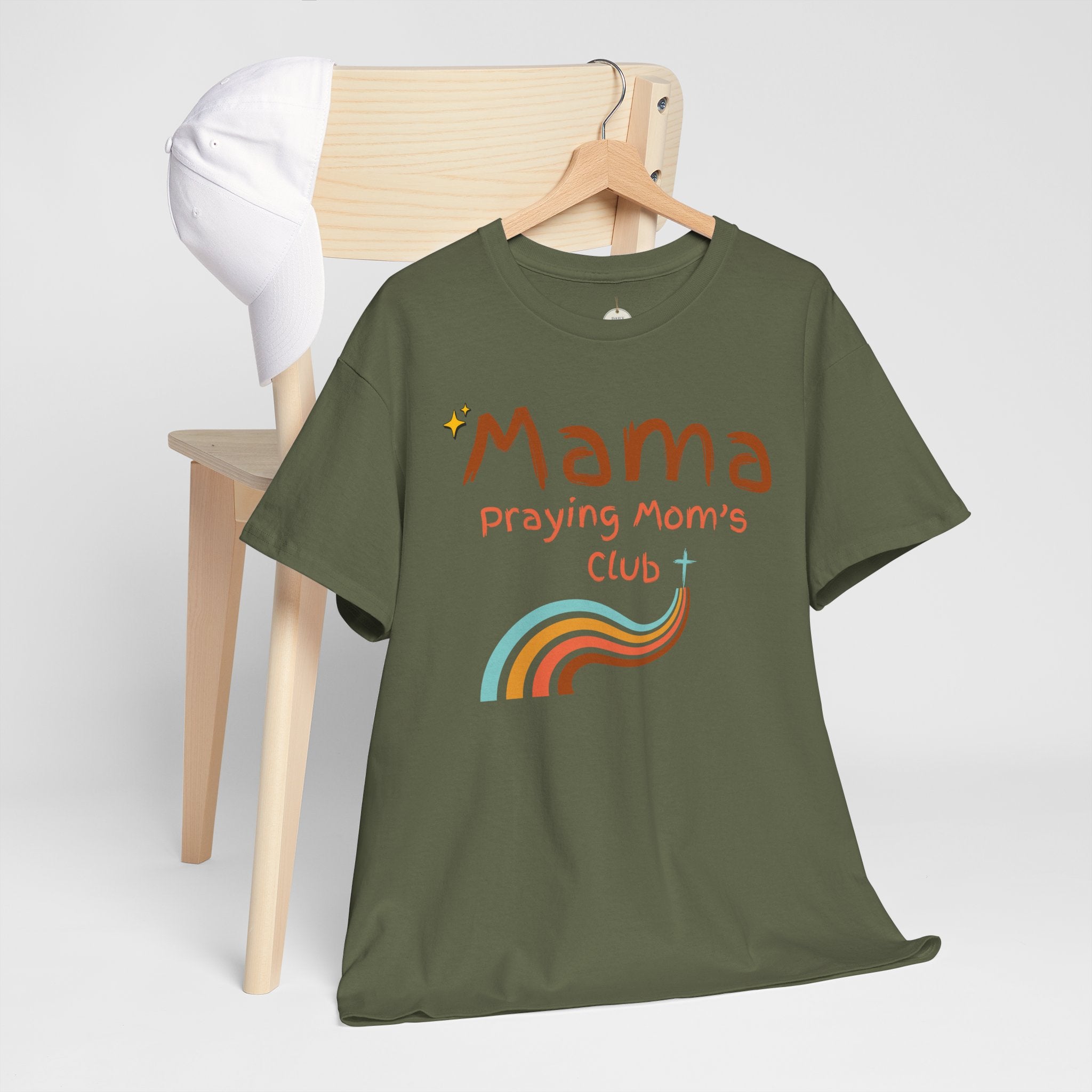 Mama Praying Mom's Club Tee — Inspirational Christian Mama T-Shirt with Rainbow - Mother's Day Gift