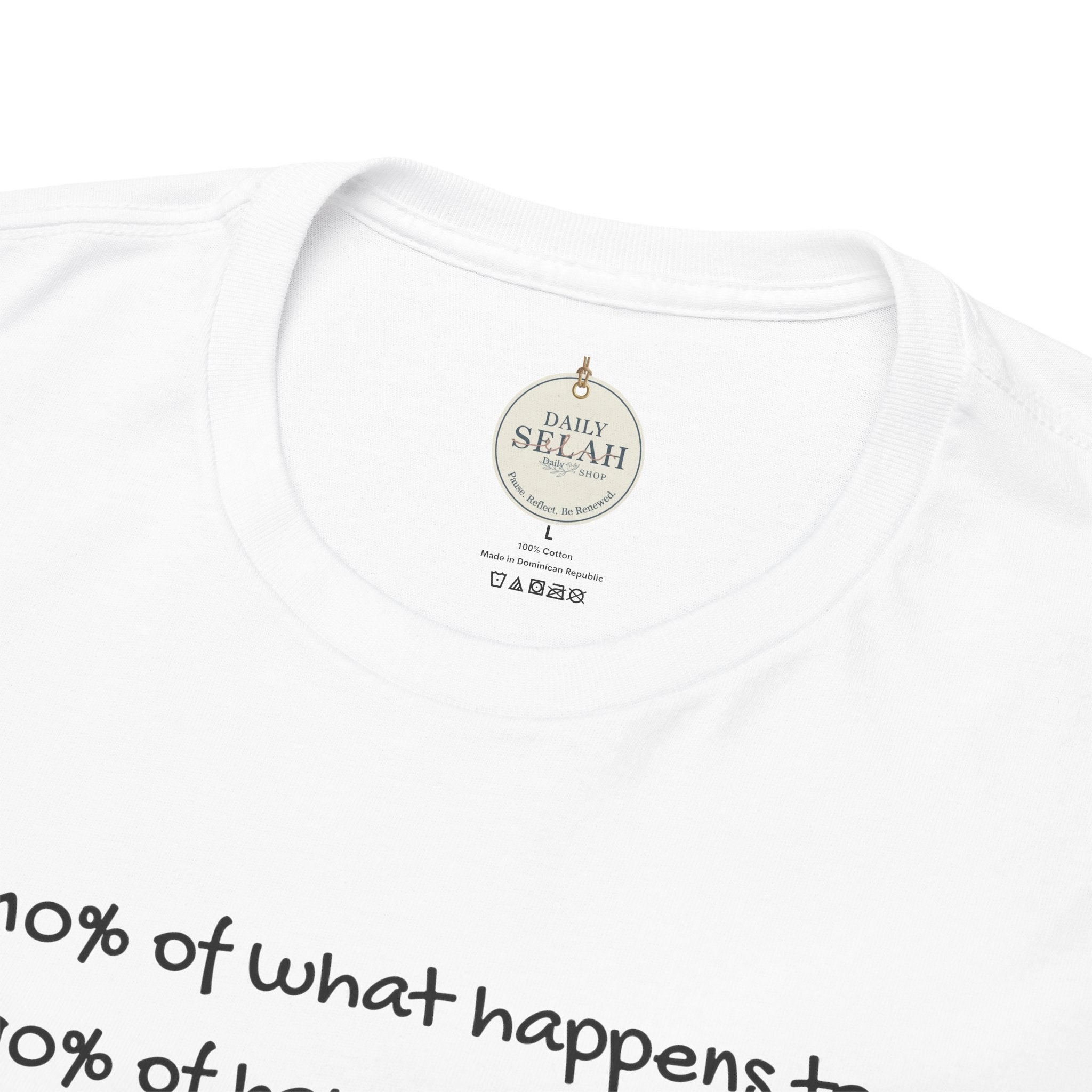 Bible Verse T‑Shirt – "Life is 10% of what happens to you" James 1:2-1 Inspirational Tee