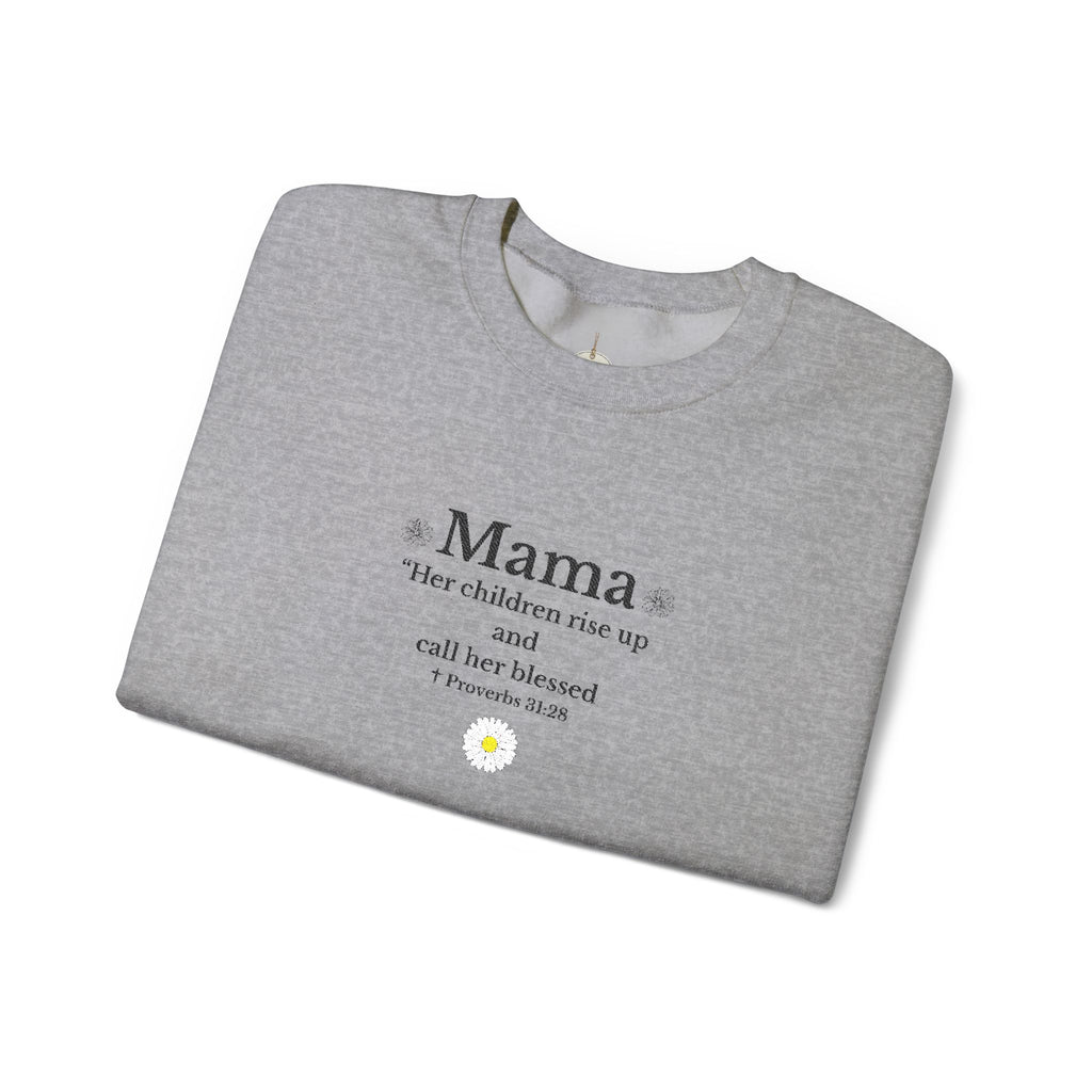 Mama Sunshine Crewneck Sweatshirt — "Mama the sunshine in my soul" Cozy Mom Gift - Embroidered