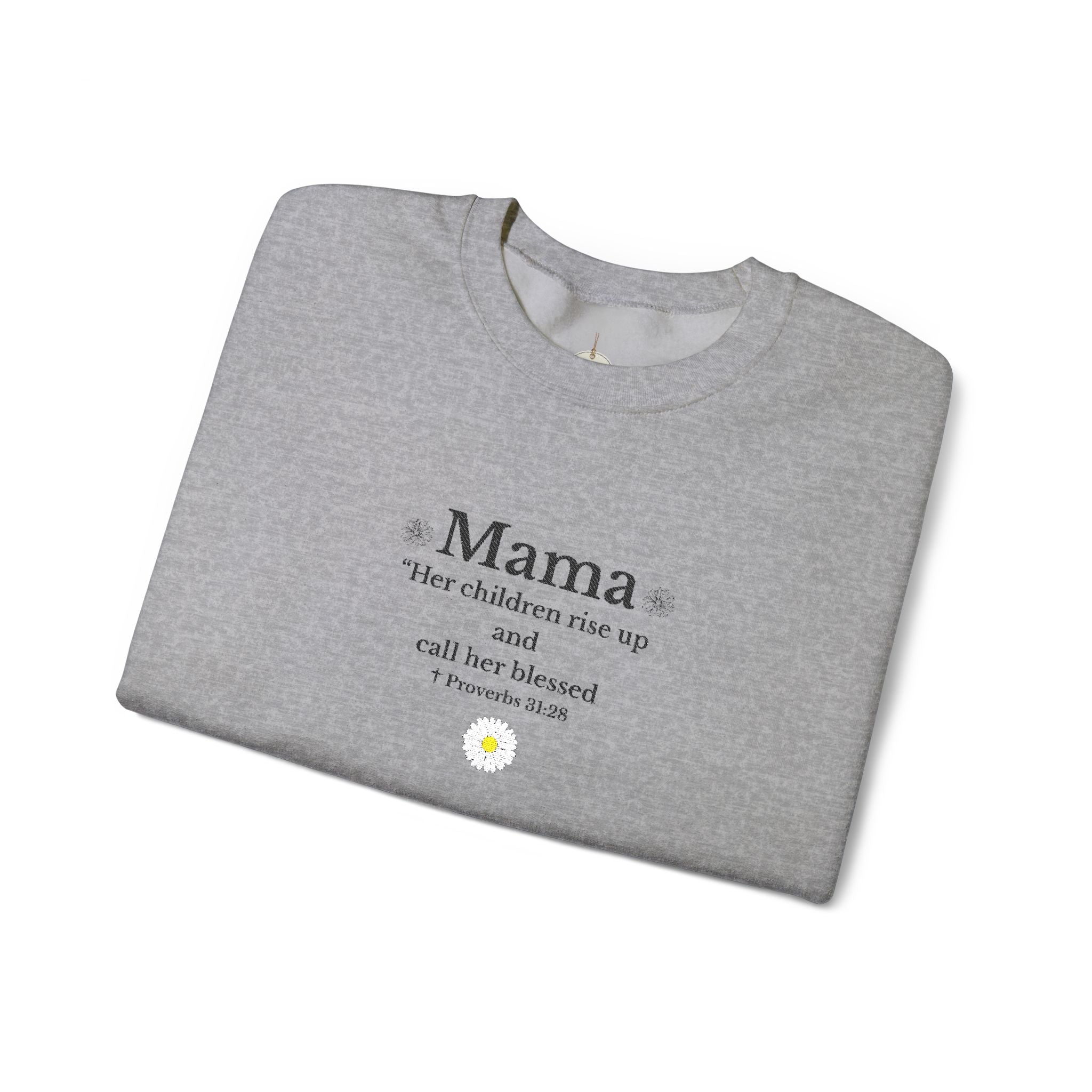 Mama Sunshine Crewneck Sweatshirt — "Mama the sunshine in my soul" Cozy Mom Gift - Embroidered