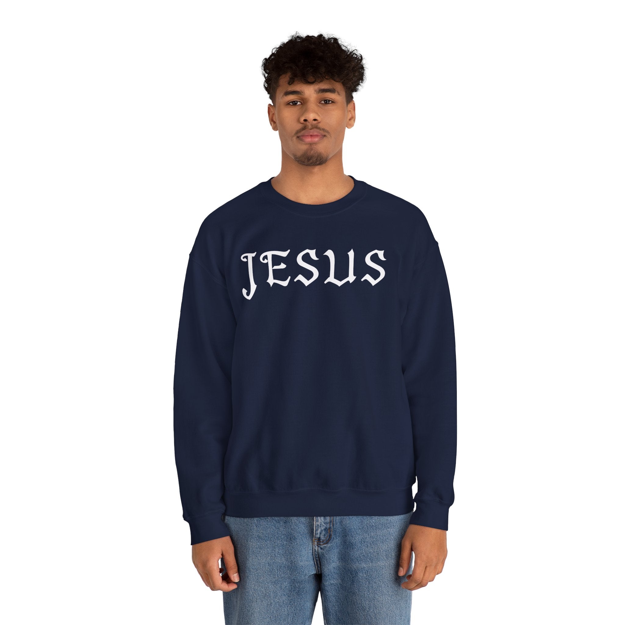Jesus Crewneck Sweatshirt — Minimal Christian Faith Pullover