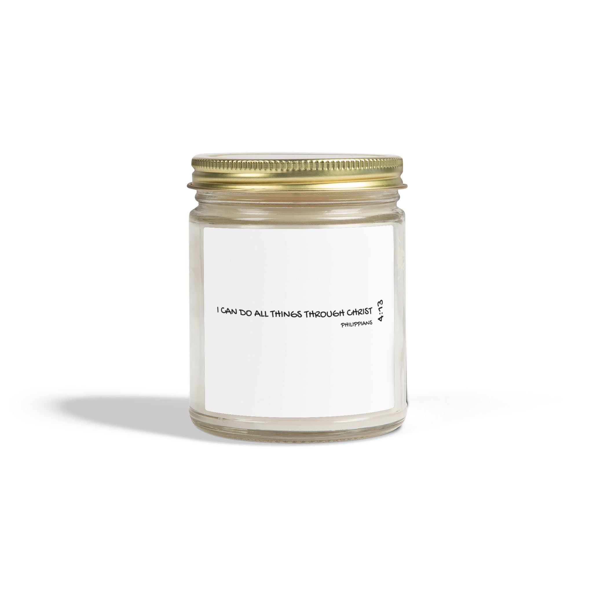 Coconut Apricot and Other Scented Candle (4oz/9oz) — Faith Inspirational 'I Can Do All Things' Jar Candle