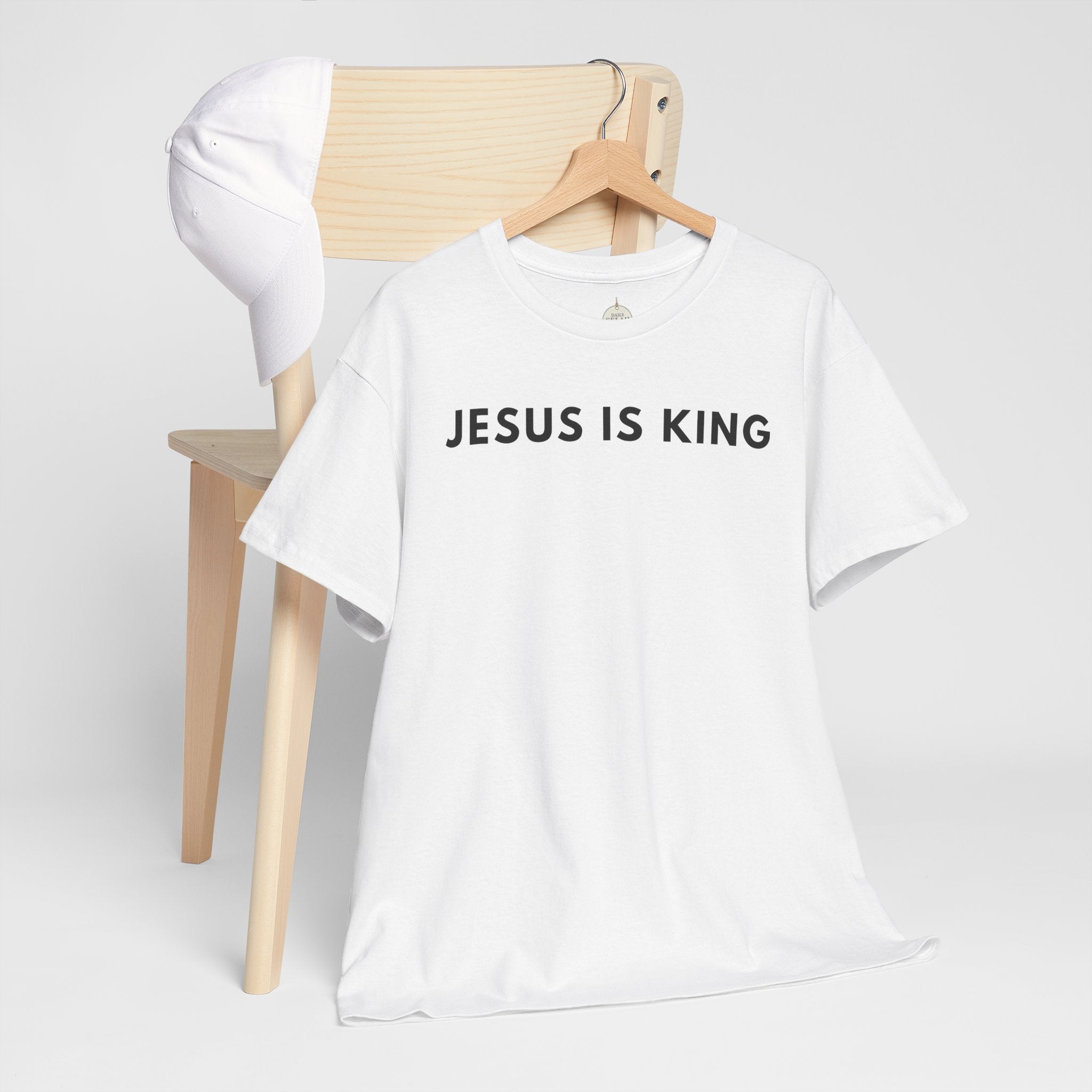 Jesus Is King Tee - Christian Faith White Cotton T-Shirt