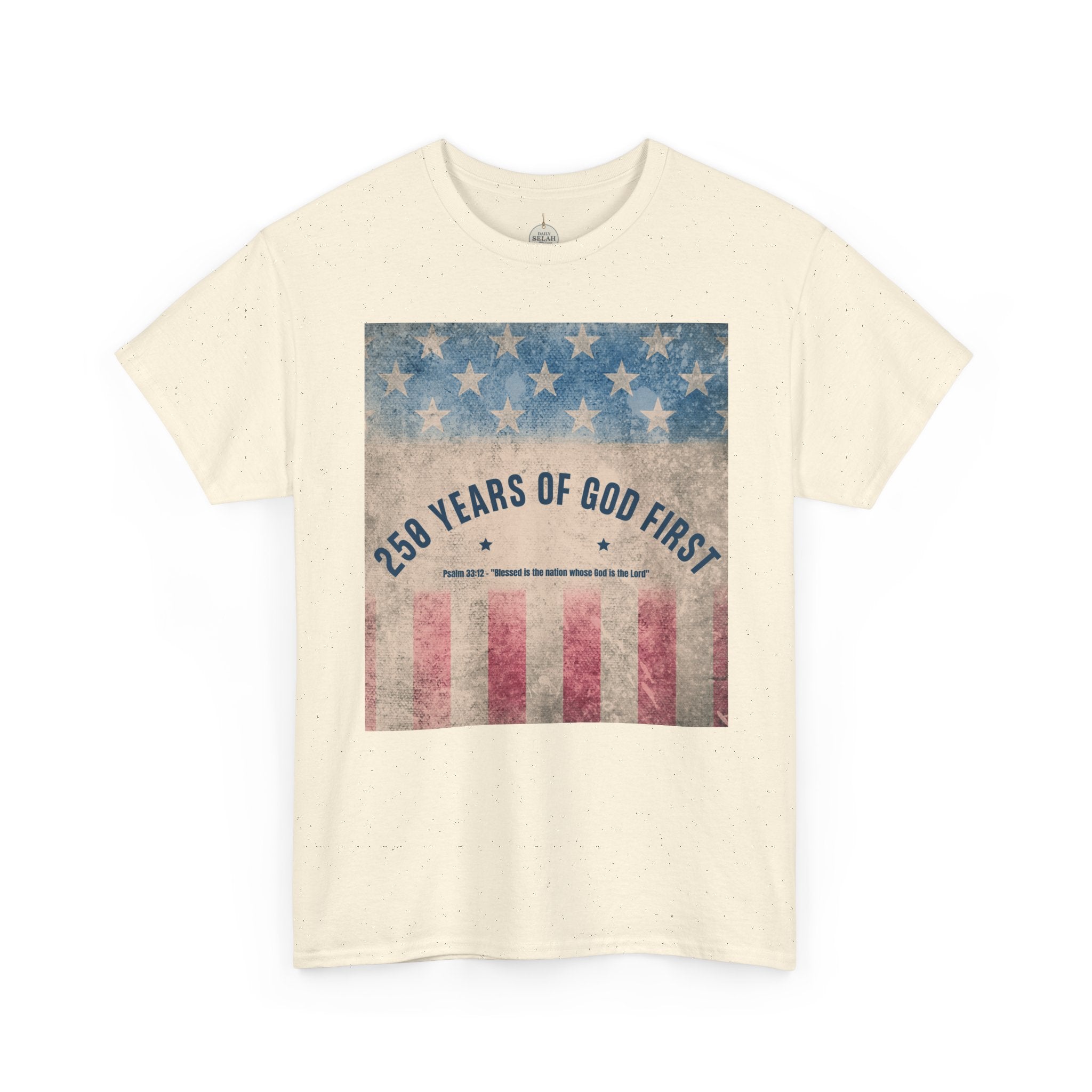 God First 250 Years Vintage American Flag  and Patriotic T-Shirt