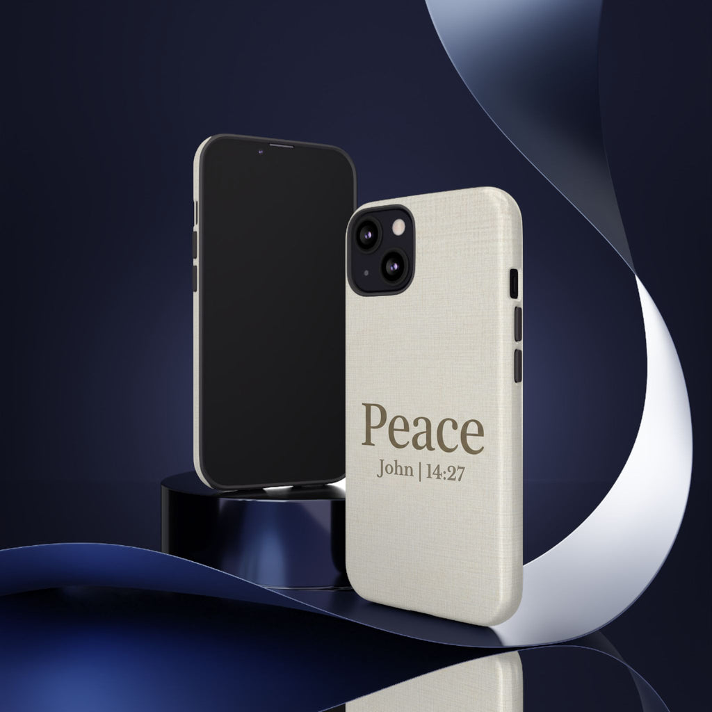 Peace (John 14:27) Phone Case — Minimalist Christian Scripture iPhone & Android Cover