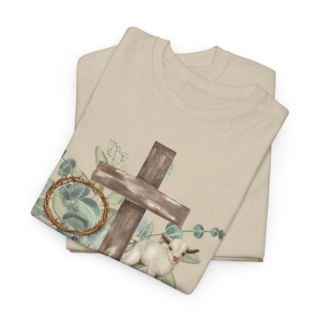 He Is Risen Floral Cross T-Shirt Matthew 28:6