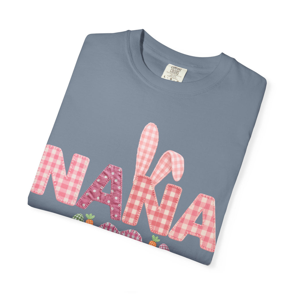 Nana Pink Gingham Heart Easter T-Shirt Comfort Colors