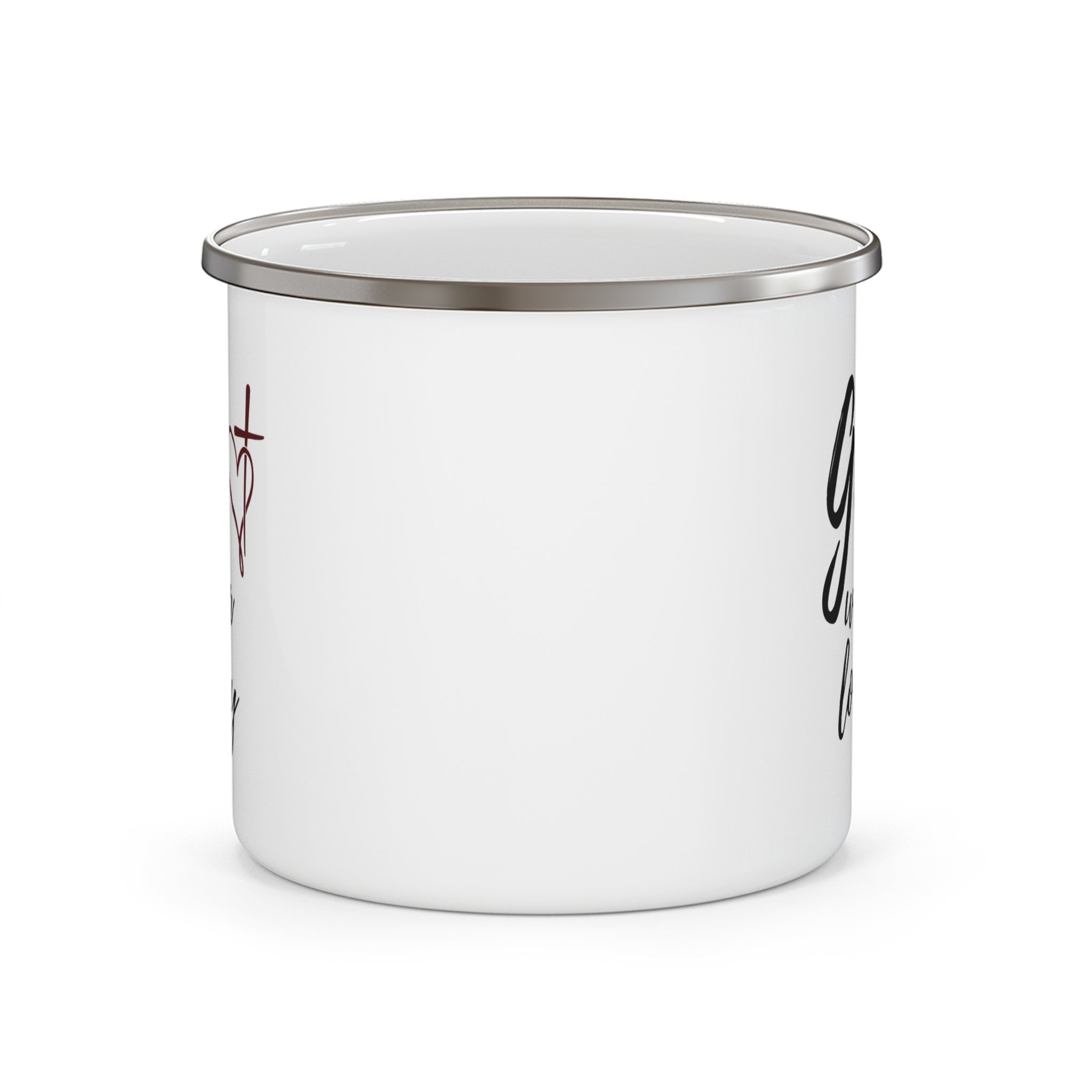 Enamel Mug — "God Wrote Our Love Story" Christian Camping Coffee Cup