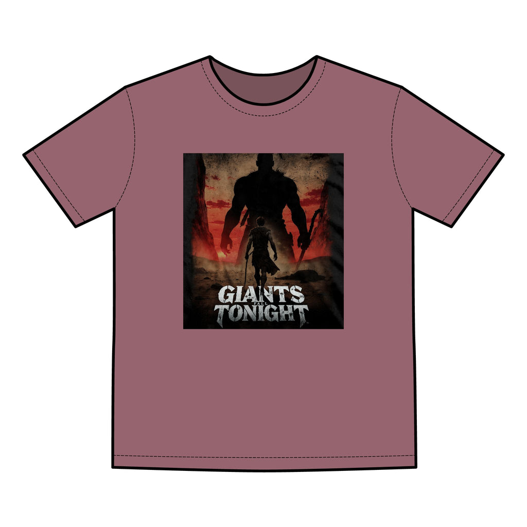 Giants Fall Tonight Graphic Tee - David and Goliath Faith Design