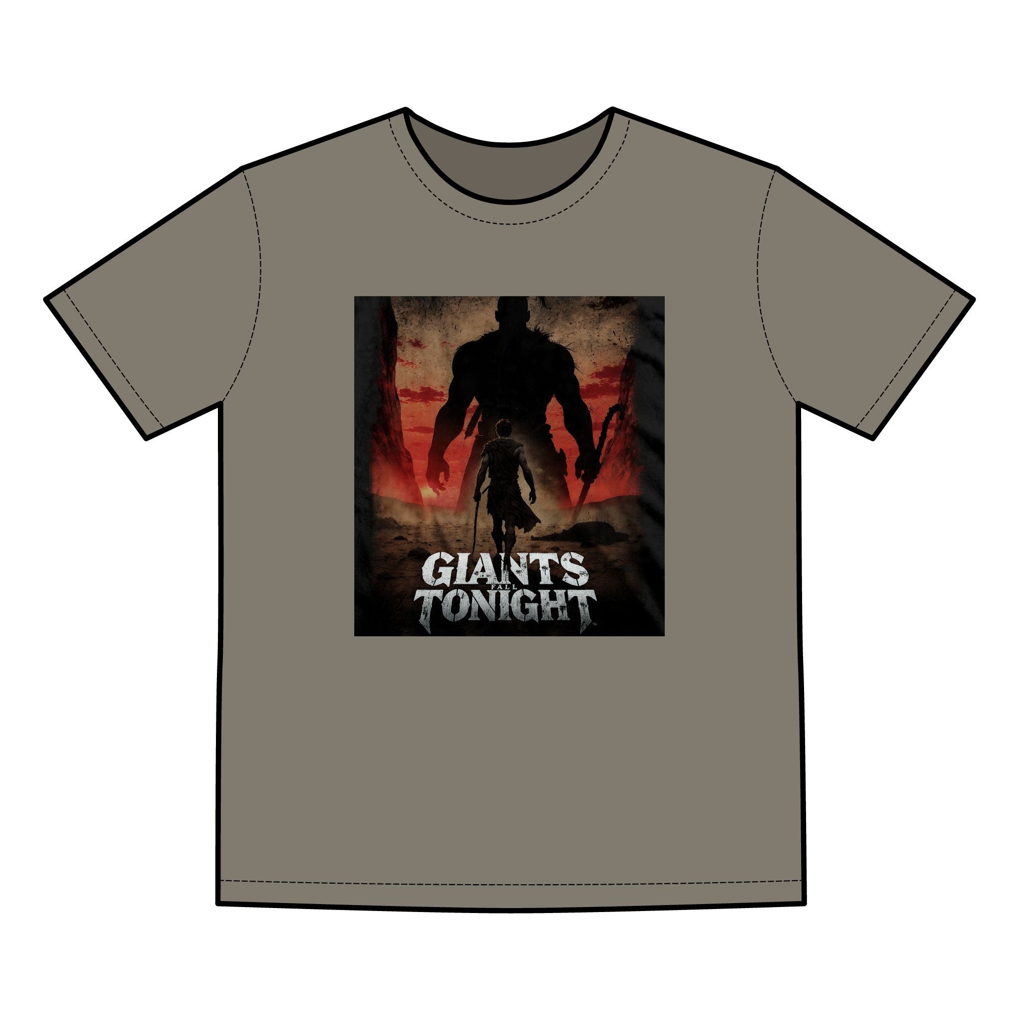 Giants Fall Tonight Graphic Tee - David and Goliath Faith Design