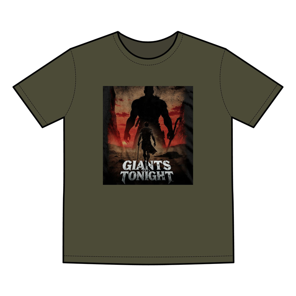 Giants Fall Tonight Graphic Tee - David and Goliath Faith Design