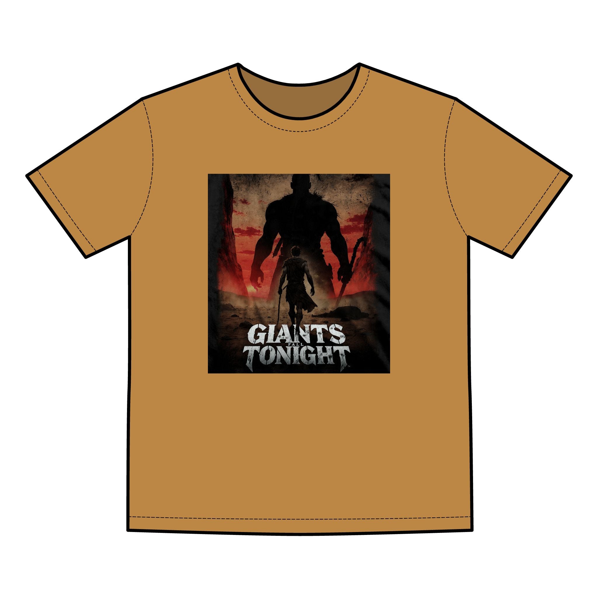 Giants Fall Tonight Graphic Tee - David and Goliath Faith Design