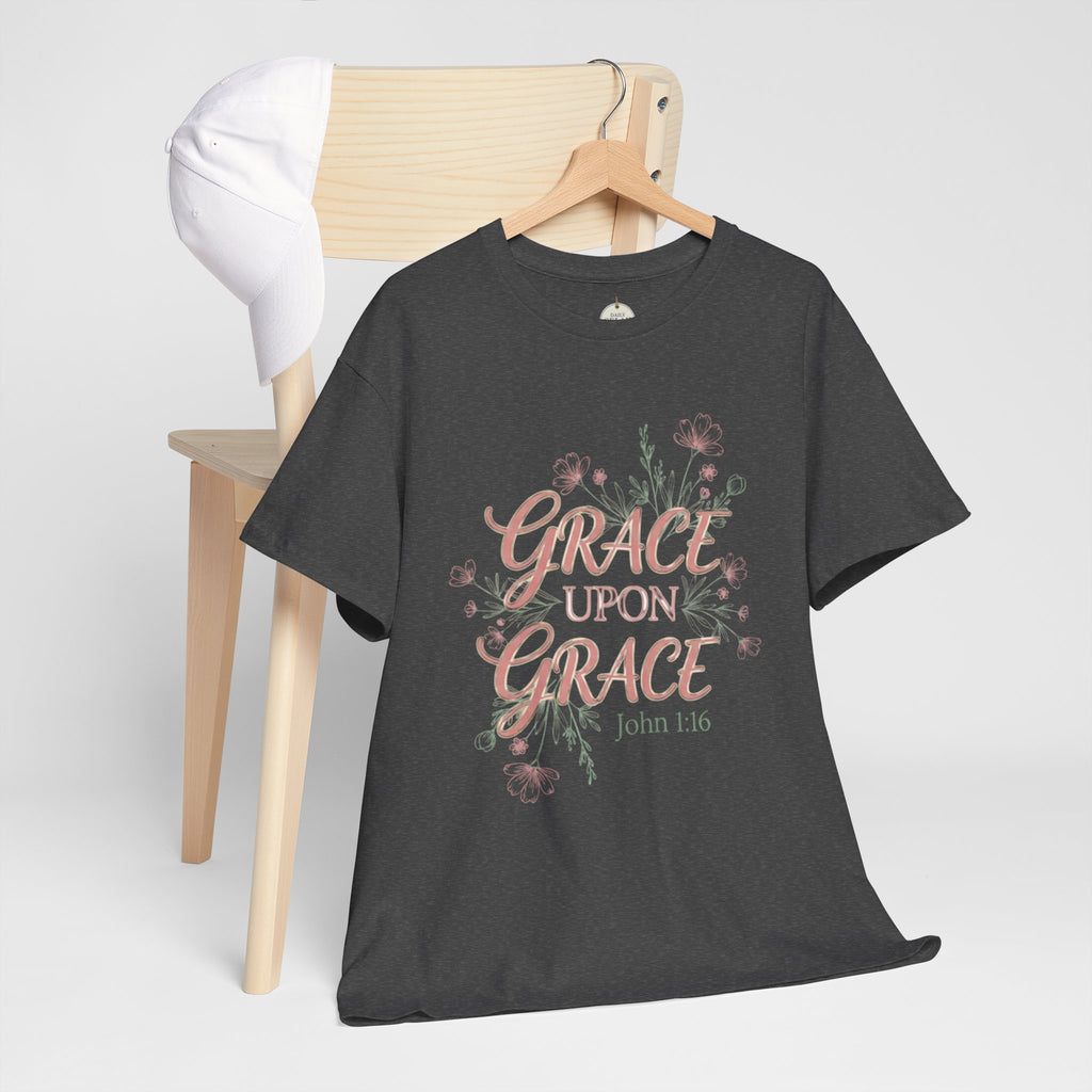 Grace Upon Grace Tee — John 1:16 Floral Christian T-Shirt