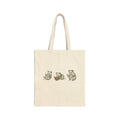 Possum Reading Trio Canvas Tote Bag — Cute Woodland Possum Booklover Grocery Bag