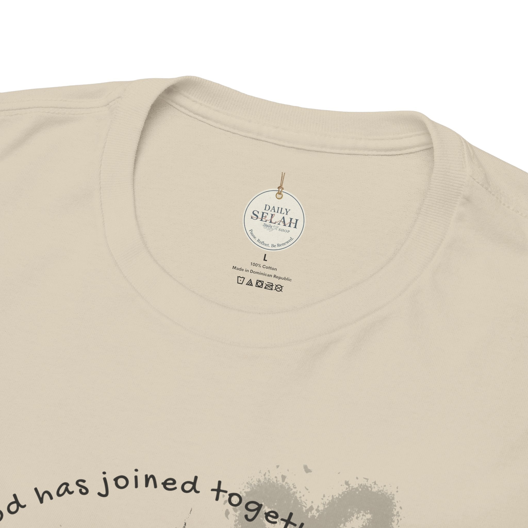 Bride T-Shirt — Christian Cross & Hearts Bridal Faith Tee - Christian - Matthew 19:6