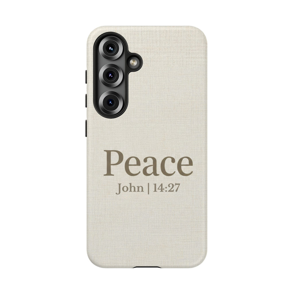 Peace (John 14:27) Phone Case — Minimalist Christian Scripture iPhone & Android Cover