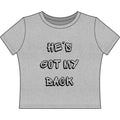Child of God Women's Baby Tee — He's Got My Back Religious Graphic Top