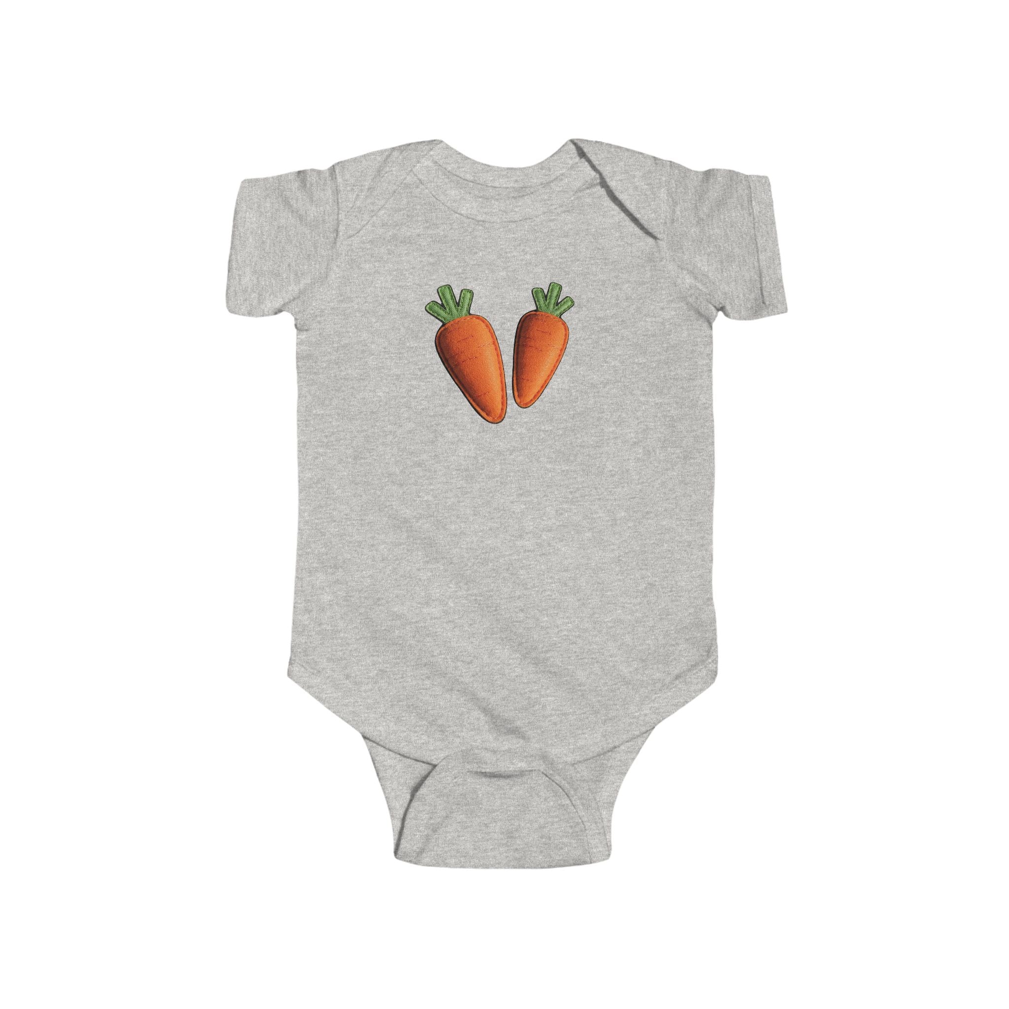 Baby Carrot Graphic Bodysuit — Cute Vegetable Infant Onesie Easter